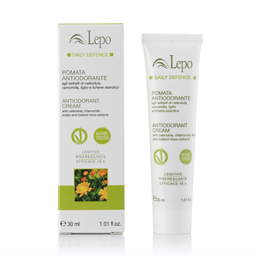 Lepo Antiodorant Cream - Daily Defense Αποσμητική Κρέμα για Όλους τους Τύπους Επιδερμίδας και για Αθλητές 30ml